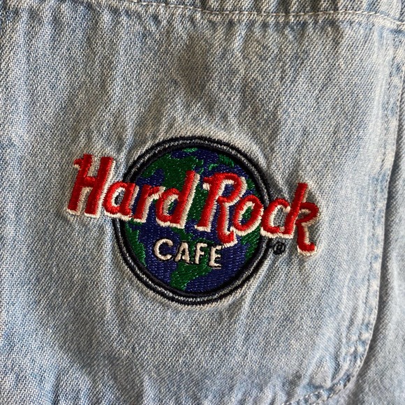 Vintage Hard Rock Cafe Mens Button Down Chambray Shirt - Picture 4 of 6